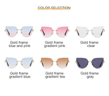 Load image into Gallery viewer, Rimless Cat Eye Sunglasses Luxury Brand Design Women Metal Sun glasses Fashion Lady Shades UV400 Eyewear oculos gafas de sol