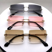 Load image into Gallery viewer, Rimless Sunglasses Rectangle Fashion Popular Women Men Shades  Small Square Sun Glasses For Female Summer Traveling Brown Oculos