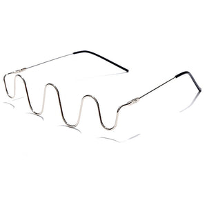 Luxury Fashion Diamond eyeglasses Alloy Frame for Women green and Red Pink Gem Lensless Chain Pendant Half Frame glasses
