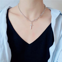 Load image into Gallery viewer, Multilayers Punk Chains Cross Necklace Couple Fashion Street Hip Hop Geometric Metal Pendant Necklaces for Women
