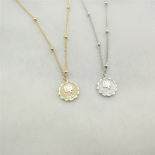 Load image into Gallery viewer, Constellation Carve Coin Pendant Necklace Simple Copper Leo Beads Clavicle Chain Necklace Sexy Couple Jewelry