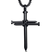 Load image into Gallery viewer, New Fashion Arrow Necklace for Men Black Metal Punk POP Cross Pendant Necklace Trendy Simple Chain Jewelry Gift collar hombre