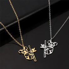 Load image into Gallery viewer, Word Necklace Men Women Flame Pendant Necklace Hip-Hop Rock Titanium Stainless Steel Gold Color Chain Necklace