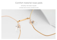 Load image into Gallery viewer, Men Vintage Anti Blue Light Hexagon Glasses Frame Women Lens Myopia Optical Mirror Simple Metal Anti-blue Clear Eyewear Frames