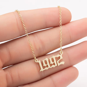 Personalize Year Number Necklaces for Women Custom Year 1980 1989 2000 Birthday Gift from 1980 to 2019