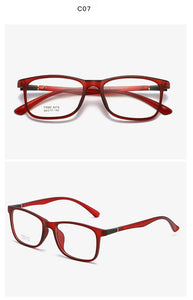 Transparent Jelly Color Square Computer Glasses Frame Ultralight TR90 Clear Mirror Literary Prescription Eyeglasses Women Men