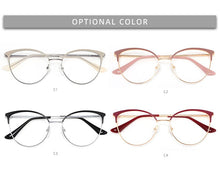 Carica l&#39;immagine nel visualizzatore di Gallery, Cat Eye Round Decorative Glasses Optical Female Computer Prescription Eyewear For Myopia Reading Retro Women&#39;s Eyeglasses Frames