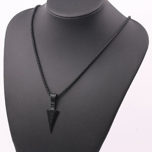 Men's  Design Matte Black Long Necklace with Arrow Pendant Jewelry Chain Hip Hop Punk Rock Christmas Halloween Gift For Men Wome