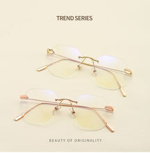Load image into Gallery viewer, Women Rimless Alloy Glasses Frame, Women Ultralight Cat Eye Eyeglasses Frames, Prescription Presbyopia Myopia Optical Glass