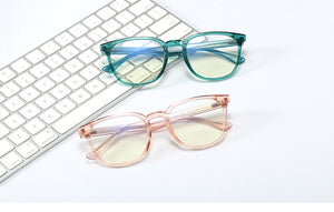 Ralferty Retro Transparent Glasses Women's Square TR90 0 Diopter Prescription Myopia Optic Frames Anti Blue Light Glasses