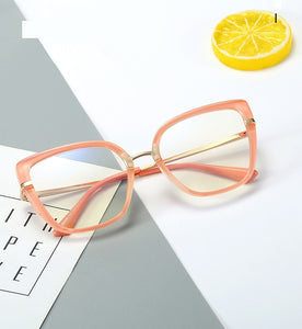 Cat Eye Plastic Titanium Anti Blue Glasses Frames Ultralight Women Optical Fashion Computer Glasses