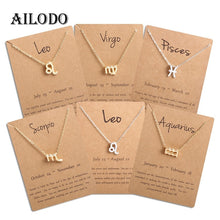 Carica l&#39;immagine nel visualizzatore di Gallery, Men Women 12 Horoscope Zodiac Sign Gold Pendant Necklace Aries Leo 12 Constellations Jewelry Kids Christmas Gifts 19NOV91