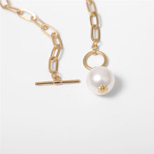 Load image into Gallery viewer, Baroque Pearl Pendant Choker Necklace for Women Wedding Punk Big Bead Lariat Gold Color Long Chain Necklace Jewelry