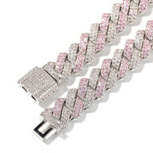13mm 2Row Zircon Miami Cuban Link Necklace Accept custom color Luxury Copper Micro Paved CZ Cuban Chain 16/18/20/22/24inch