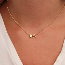 Load image into Gallery viewer, Fashion Tiny Heart Dainty Initial Letter Name Necklaces Choker Chain Necklace For Women Gold Color Pendant Jewelry Gift Collier