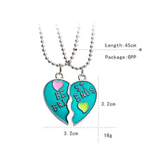 Carica l&#39;immagine nel visualizzatore di Gallery, Fashion Best Friends Honey Love Couple Pendant Necklace 2 Pcs/ Set Rainbow Broken Heart BFF Good Friends Friendship Jewelry Gift
