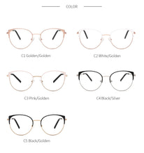 Load image into Gallery viewer, Metal Glasses Frame Women New Fashion Cat Eye Round Glasses Vintage Optical Eyewear Myopia Alloy Prescription Eyeglasses