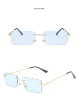 Load image into Gallery viewer, Rimless Alloy Small Square Sunglasses For Women Vintage Ins Hot Gradient Clear Sun Glasses Female Uv400 Shades Hip Hop Eyewear