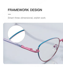 Load image into Gallery viewer, Trending Blue Light Blocking Women&#39;s Cat Eye Glasses Frame Anti Radiation Protection Eyeglasses Female Optical Eyewear
