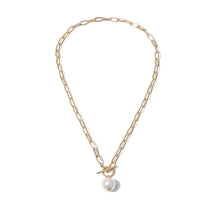Load image into Gallery viewer, Baroque Pearl Pendant Choker Necklace for Women Wedding Punk Big Bead Lariat Gold Color Long Chain Necklace Jewelry