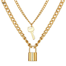 Carica l&#39;immagine nel visualizzatore di Gallery, Punk Chain with Lock Necklace for Women Men Padlock Pendant Necklace 2020 Statement Gothic Cool Collier Femme Fashion Jewelry