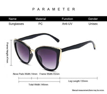 Load image into Gallery viewer, Vintage Cat Eye Sunglasses Women Fashion Brand Designer Sunglasses Female Sexy Leopard Cateyes Black Gradient Oculos De Sol
