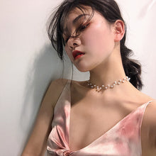 Load image into Gallery viewer, Fashion Beaded Pearl Necklace Women Cute Gold silver color Double Layer Chain Pendant Choker Korean Jewelry 2020 wholesale