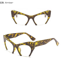 Carica l&#39;immagine nel visualizzatore di Gallery, Retro Women Half Frame Cat Eye Glasses Frames Fashion Optical Frame