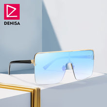 Carica l'immagine nel visualizzatore di Gallery, Moda blu occhiali da sole senza montatura donne 2022 UV400 lusso aviazione signore occhiali da sole occhiali tonalità zonnebril dames