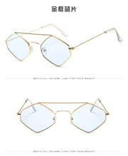 Load image into Gallery viewer, Fashion Diamond Sunglasses Women Retro Metal Double Beam Wild Eyeglasses Polygonal Ocean Glasses