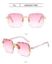 Carica l'immagine nel visualizzatore di Gallery, 2022 Occhiali da sole quadrati senza montatura Donne Designer di marca di lusso Occhiali rossi estivi Occhiali da sole moda per uomo UV400 Shades Oculos 