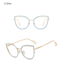 Load image into Gallery viewer, Ralferty Retro Metallic Eyeglass Frame Women Computer Anti Blue Light Glasses Leopard Myopia Optic Prescription Glasses Frame