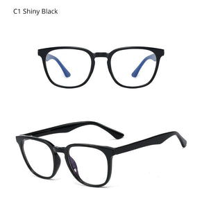 Ralferty Retro Transparent Glasses Women's Square TR90 0 Diopter Prescription Myopia Optic Frames Anti Blue Light Glasses