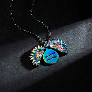 2020 Gold Silver Color Open Locket Necklace Engraved You Are My Sunshine Sunflower Pendant Necklace Unique Party Jewelry Gift