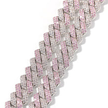 Carica l&#39;immagine nel visualizzatore di Gallery, 13mm 2Row Zircon Miami Cuban Link Necklace Accept custom color Luxury Copper Micro Paved CZ Cuban Chain 16/18/20/22/24inch