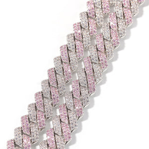 13mm 2Row Zircon Miami Cuban Link Necklace Accept custom color Luxury Copper Micro Paved CZ Cuban Chain 16/18/20/22/24inch