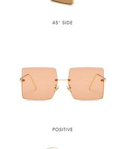 2022 Sunglasses Women Luxury Sun Glasses For Women Glasses Retro Brand Square Sunglasses Women Metal Half Frame Eyewear