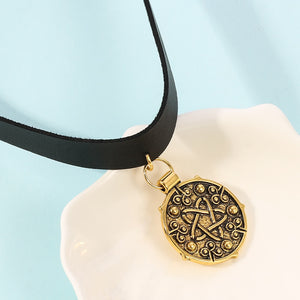 Yennefer Black Leather Choker Wild Hunt Game Cosplay Medallion Pendant For Women Hip-hop Charm Necklace Clavicle Cool Jewelry