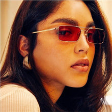 Load image into Gallery viewer, Square Women Sunglasses Alloy Metal Small Frame Clear Double Men&#39;s Sun Glasses Women Vintage Chic Female Shades Red Yellow