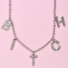 Load image into Gallery viewer, New Trend Silver Color Alphabet Bitch Pendant Fun Game Statement Necklace Women Charm Party Clavicle Chain Jewelry Accessories