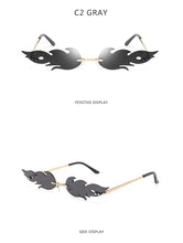 Load image into Gallery viewer, Vintage Fire Flame Sunglasses Women Men Rimless Sunglasses Luxury Brand  Rectangle Fashion Sun Glasses Clear Streetwear Shades