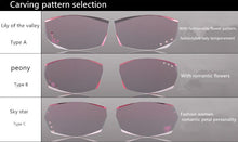 Load image into Gallery viewer, LOUISE STAR Titanium Fashion Anti-Blue Light Diamond Frameless Flat mirror Trend Carved Lens Elegant Female Prescription Glasses