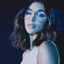 Load image into Gallery viewer, transparent women&#39;s glasses pilot glasses black frame  Spectacle Frame Clear Lens Fake Glasses feminino oculos eyeglasses