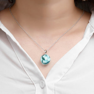 Transparent Resin Rould Ball Moon Pendant Necklace Women Blue Sky White Cloud Chain Necklace Fashion Jewelry Gifts for Girl