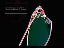 Load image into Gallery viewer, LOUISE STAR Titanium Fashion Anti-Blue Light Diamond Frameless Flat mirror Trend Carved Lens Elegant Female Prescription Glasses