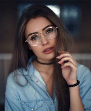 Load image into Gallery viewer, blue light glasses frame computer glasses spectacles round transparent female women&#39;s eyeglasses frame  Optical frames clear
