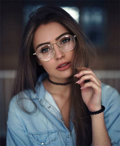 blue light glasses frame computer glasses spectacles round transparent female women's eyeglasses frame  Optical frames clear