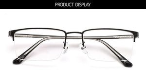 Business Semi Rim Metal Alloy Men Glasses Frame Eyeglasses Brand Designer Optical Eyewear For Man Prescription Spectacles M18046