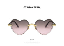 Carica l'immagine nel visualizzatore di Gallery, Ladies Heart Shaped Sunglasses metal Women Brand Designer Fashion Rimless Gradient Sun Glasses Oculos UV400