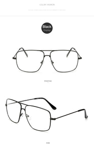 Vintage Gold Metal Frame Eyeglasses Mens Womens Sun glasses Retro Square Optical Lens Eyewear Nerd Clear Lens Glasses GOZLUGU